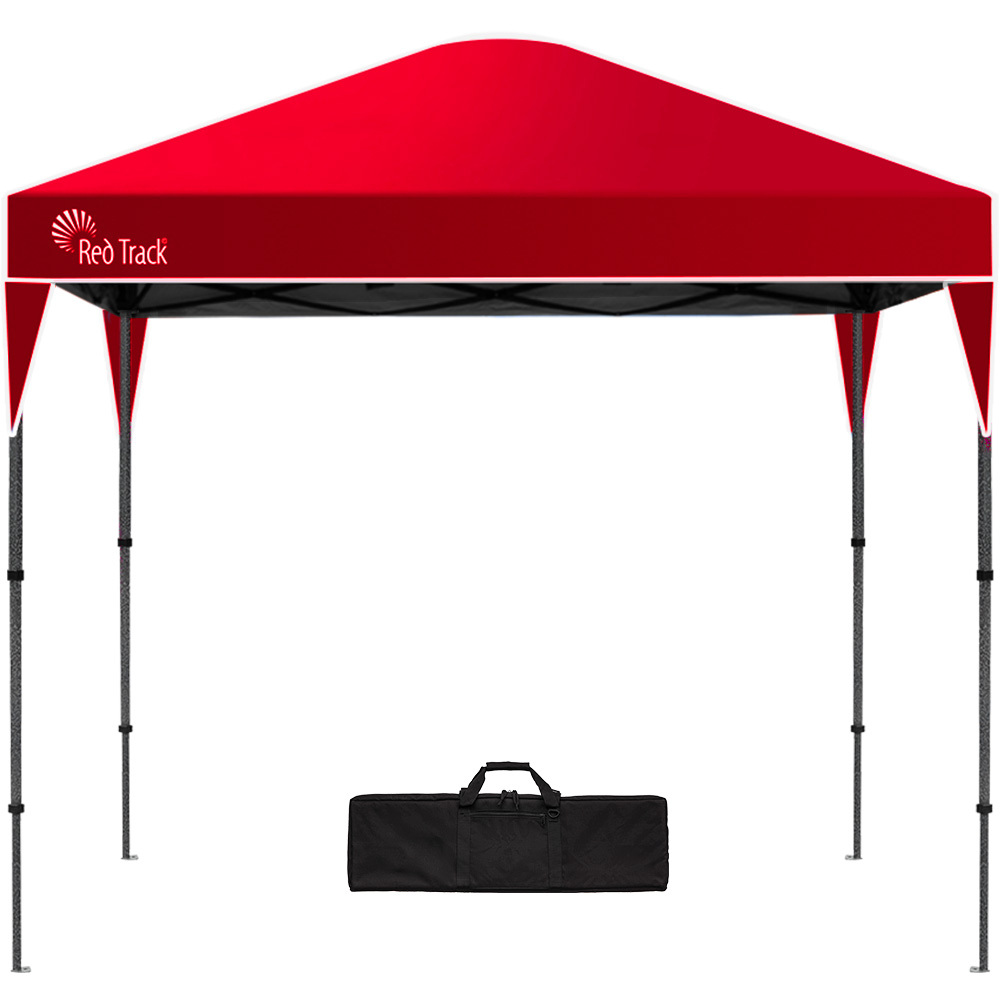 V219-OTDGZBRT33RA-225753-00 RED TRACK 3x3m Ultra Compact Folding Gazebo, Carry bag, Portable Outdoor Popup Marquee for Camping Beach, Red - Image 1