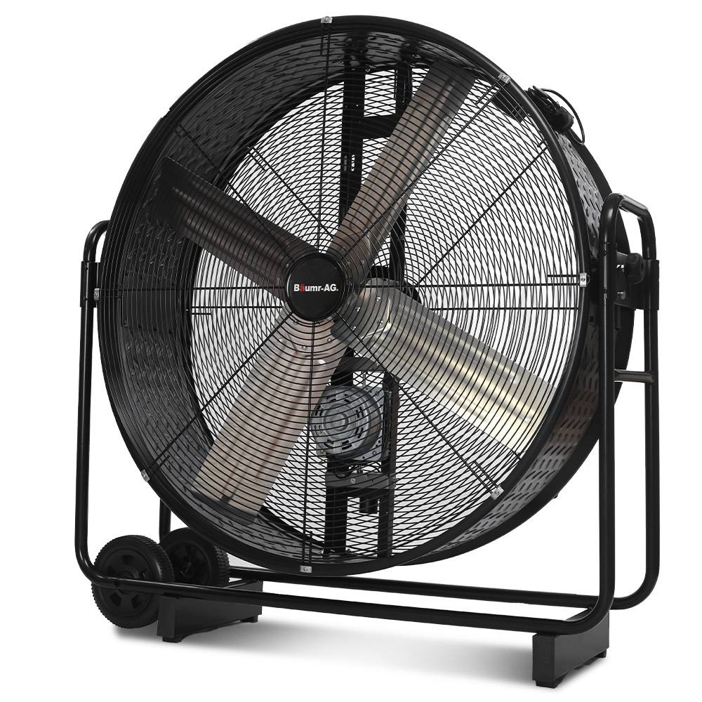 V219-SPCAIRBM42DA-225280-00 BAUMR-AG 42" 1067mm 660W Industrial Mobile Floor Drum Fan, Belt Drive, Tilting, Large, Commercial, Heavy-duty Frame, EESS Certified - Image 1