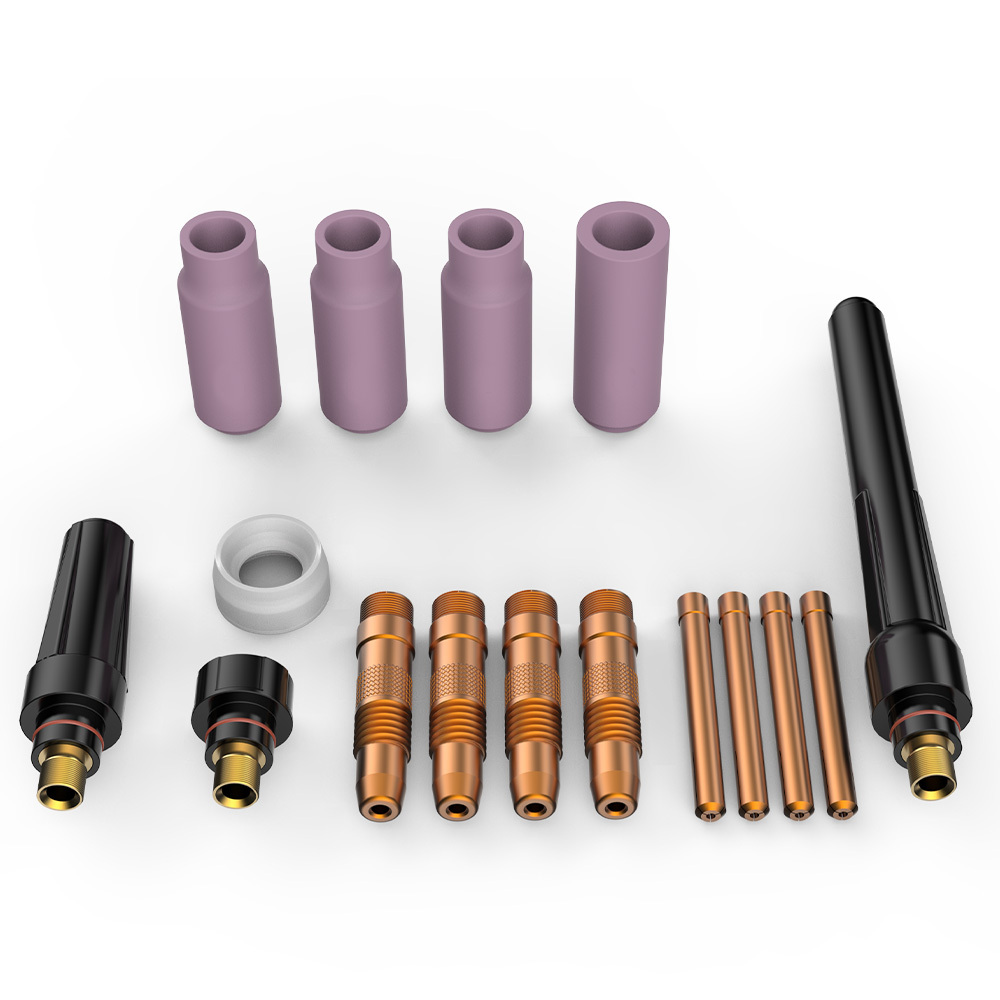 V219-WDRTCMRO16PA-225279-00 ROSSI 16pc Welding Consumables Kit to Suit 17/18/26 TIG Torch, Includes Alumina Nozzle Cups, Collets - Image 1