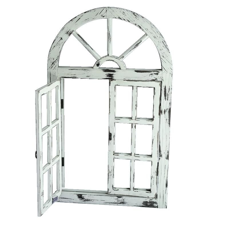 V231-MID-64MIR-202506031255-00 Rustic White Scarlett Window Mirror - Image 1