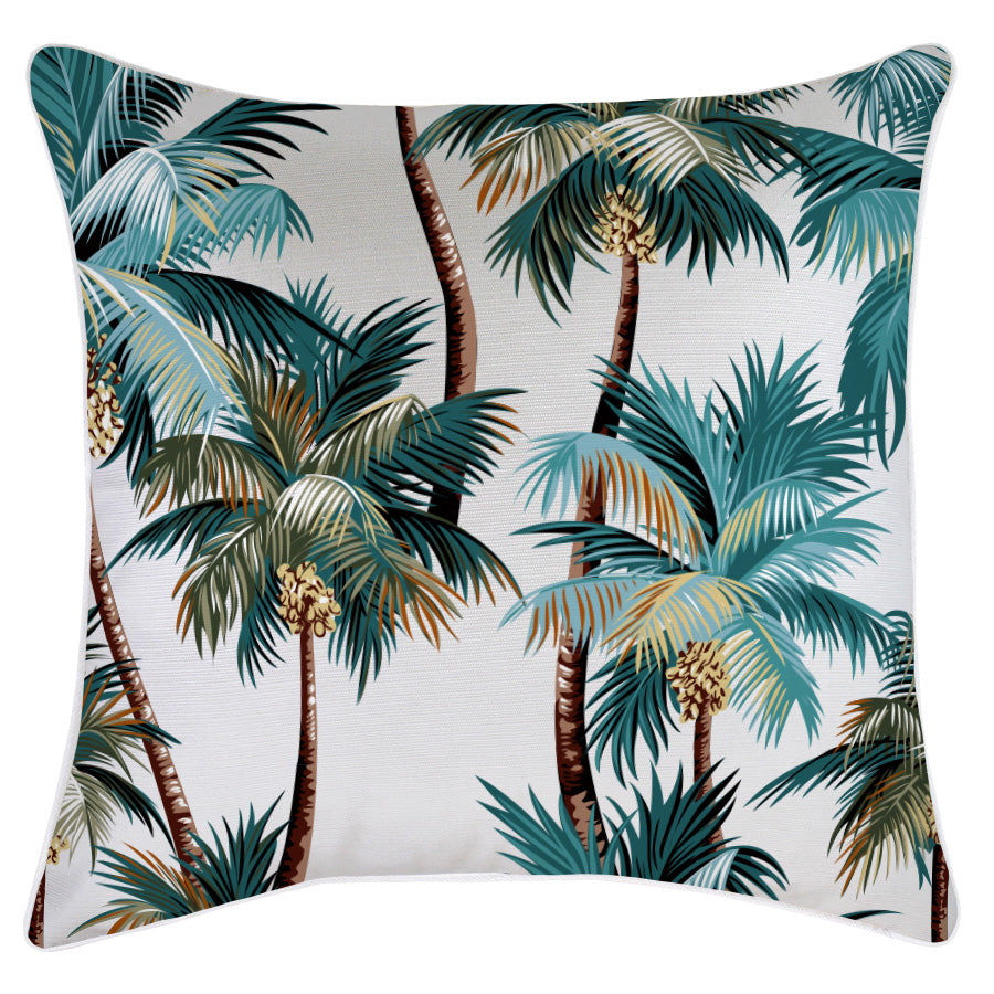 V236-EP12204603WP-39748-00 Cushion Cover-With Piping-Palm Trees White-60cm x 60cm - Image 1