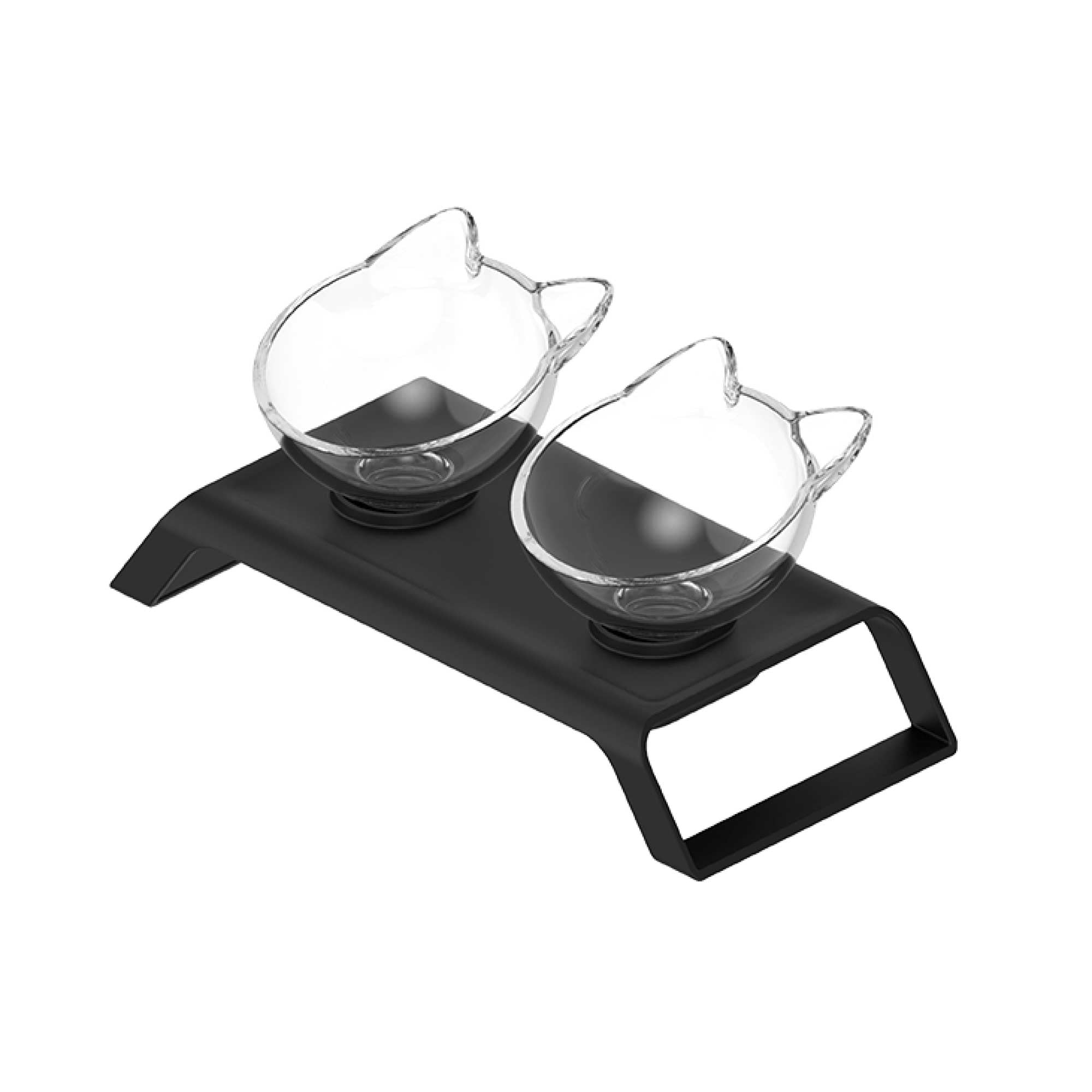 V238-SUPDZ-39860002979920-202507311141-00 2x200ml Elevated Cat Bowl Stand - Double Dinner Pet Kitten Food Twin Feeder - Image 1