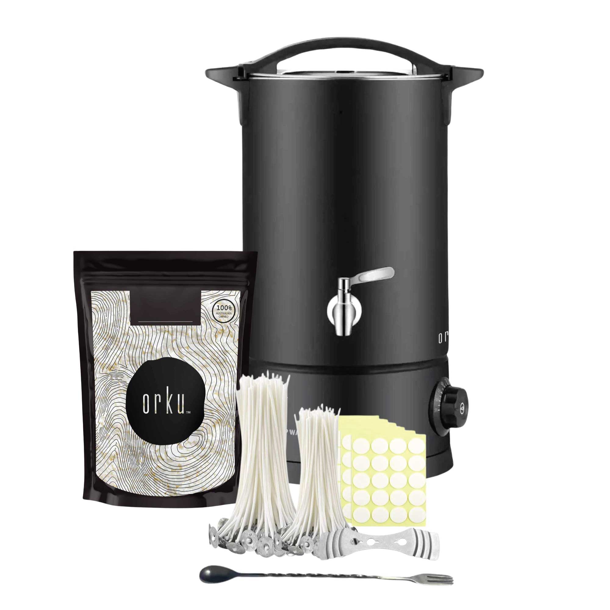 V238-SUPDZ-40703518376016-202505271500-00 Candle Making Kit - Wax Melting Heater + Soy Wax Flakes + Wicks - Image 1