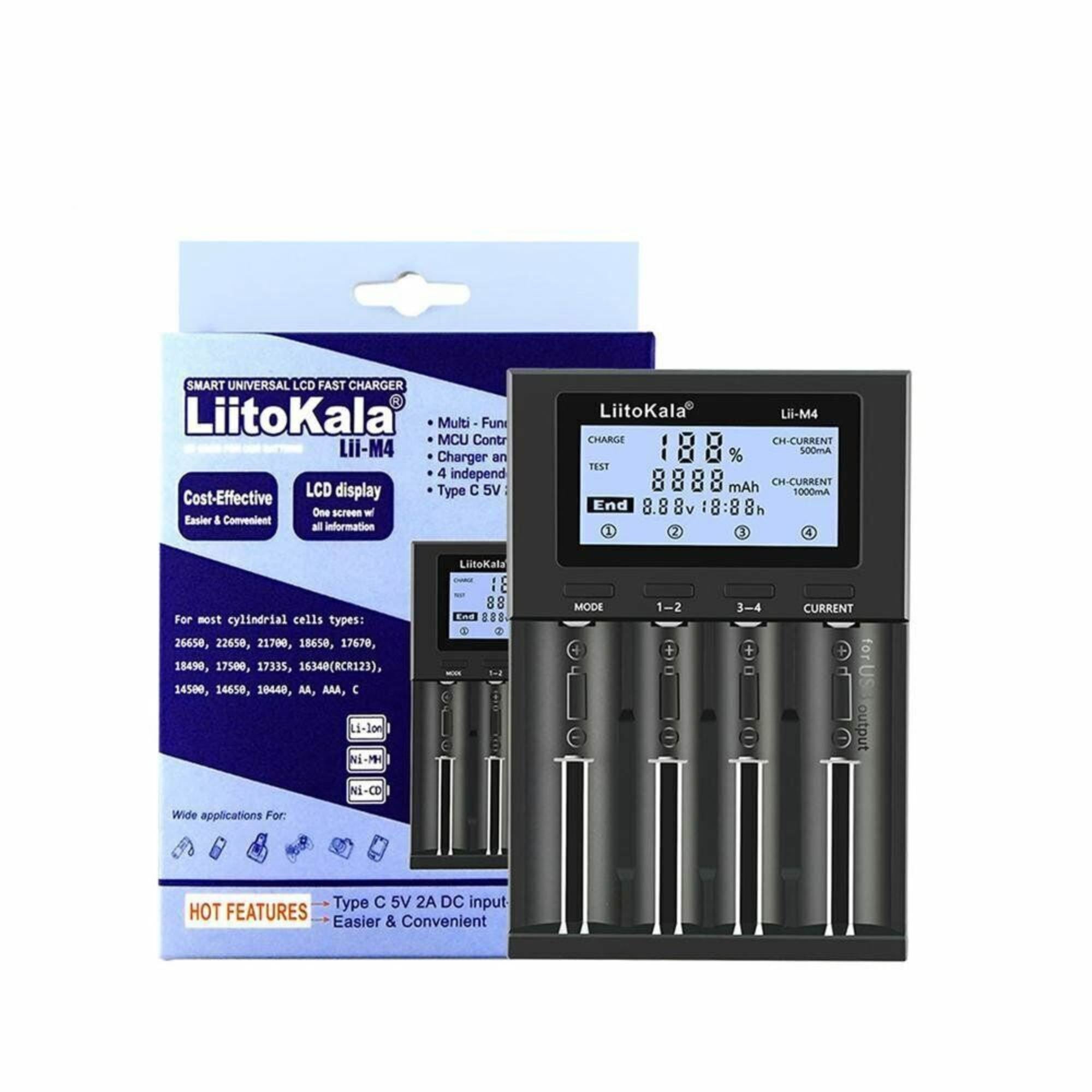 V238-SUPDZ-41167153594448-202505271525-00 LiitoKala Lii-M4 Smart Battery Charger LCD - 4-Slot USB for 18650 AA AAA Li-ion - Image 1