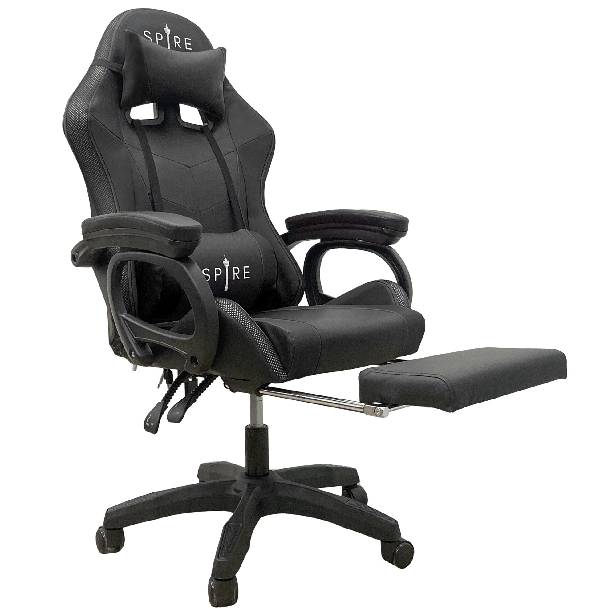 V240-815EB-187586-00 Intex Spire Onyx Led Massage Gaming Chair - Black - Image 1