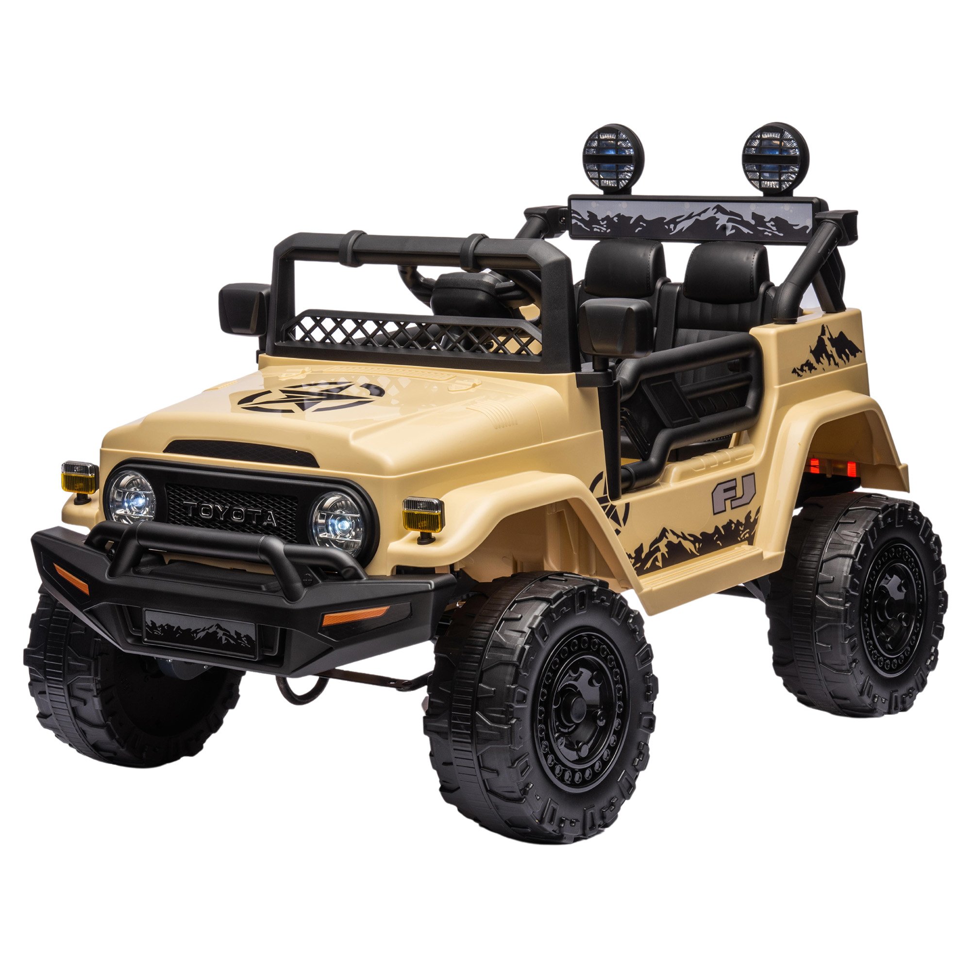 V240-CAR-TYT-FJC-KH-167601-00 Kahuna Authorised Toyota Fj Cruiser Kids Electric Ride On Car - Khaki - Image 1
