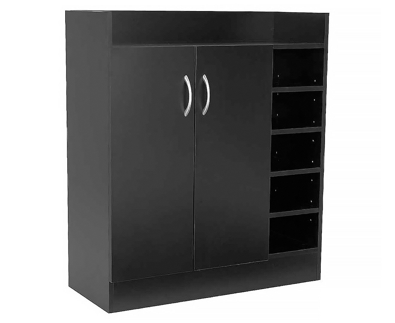 V240-CBT-080-030-090-BK-70080-00 Sarantino 21 Pairs Shoe Cabinet Rack Storage Organiser 80 x 30 x 90cm in Black - Image 1