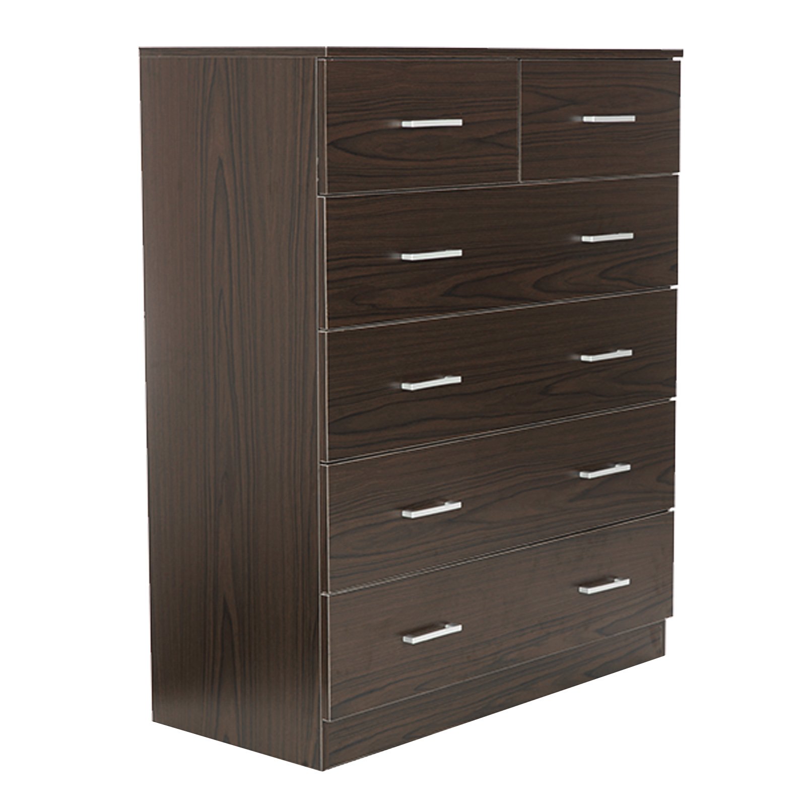 V240-CBT-085-040-105-BW-70077-00 Sarantino Tallboy Dresser 6 Chest Of Drawers Cabinet Storage 85 x 39.5 x 105 in Brown - Image 1