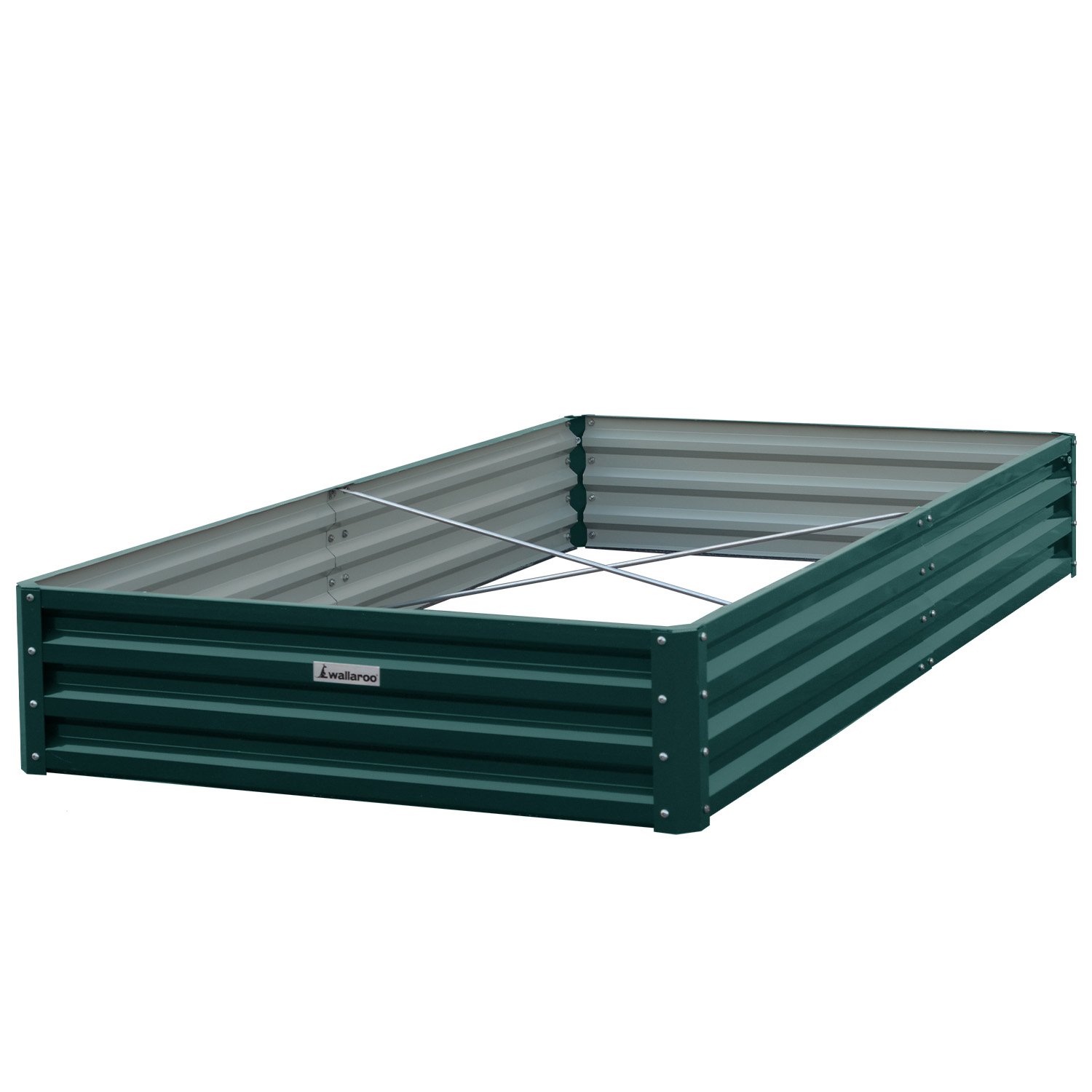 V240-GBD-BSW-2412-GN-73357-00 Wallaroo Garden Bed 240 x 120 x 30cm Galvanized Steel - Green - Image 1