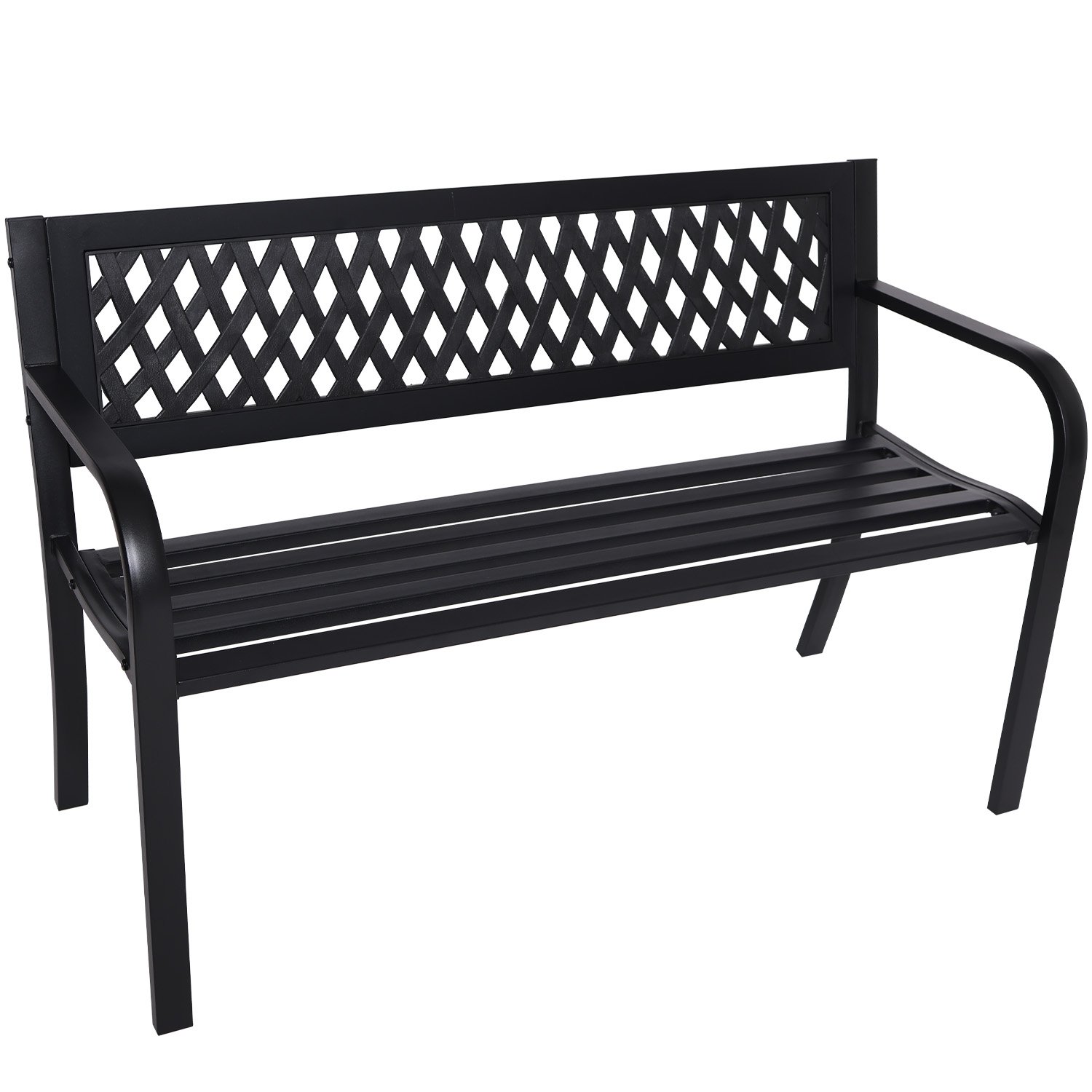 V240-GDB-JOY-202-73354-00 Wallaroo Steel Outdoor Garden Bench - Lattice - Image 1
