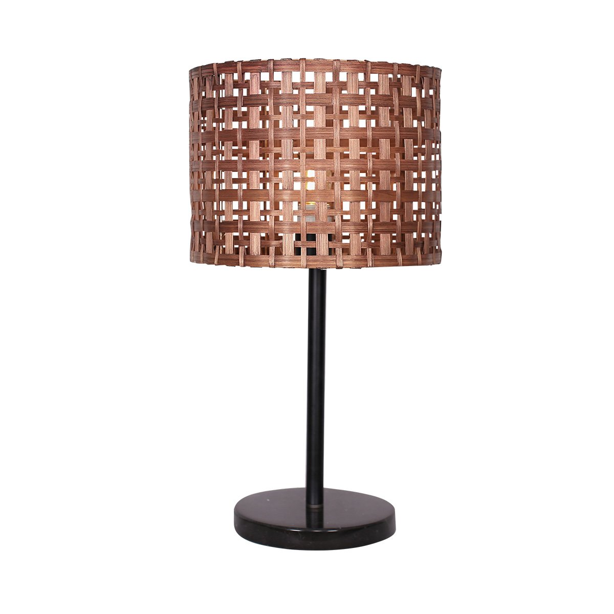 V240-LMP-MLM-6979-96533-00 Sarantino Rattan Desk Lamp With Black Marble Base - Image 1