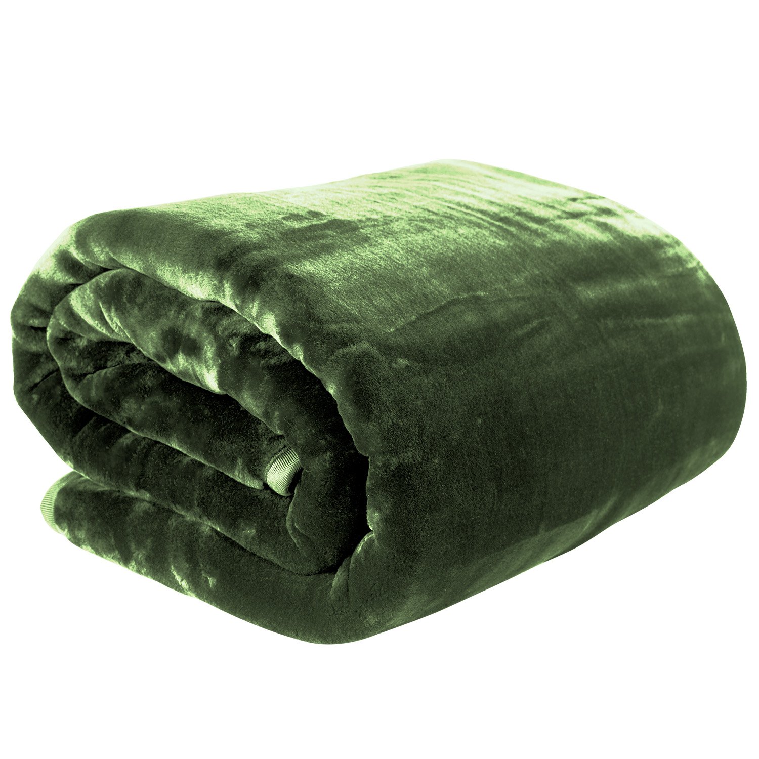 V240-MINK-GN-202505230951-00 Laura Hill 600gsm Faux Mink Blanket Queen Size Double-sided Throw Rug Large Super Luxurious Soft - Green - Image 1