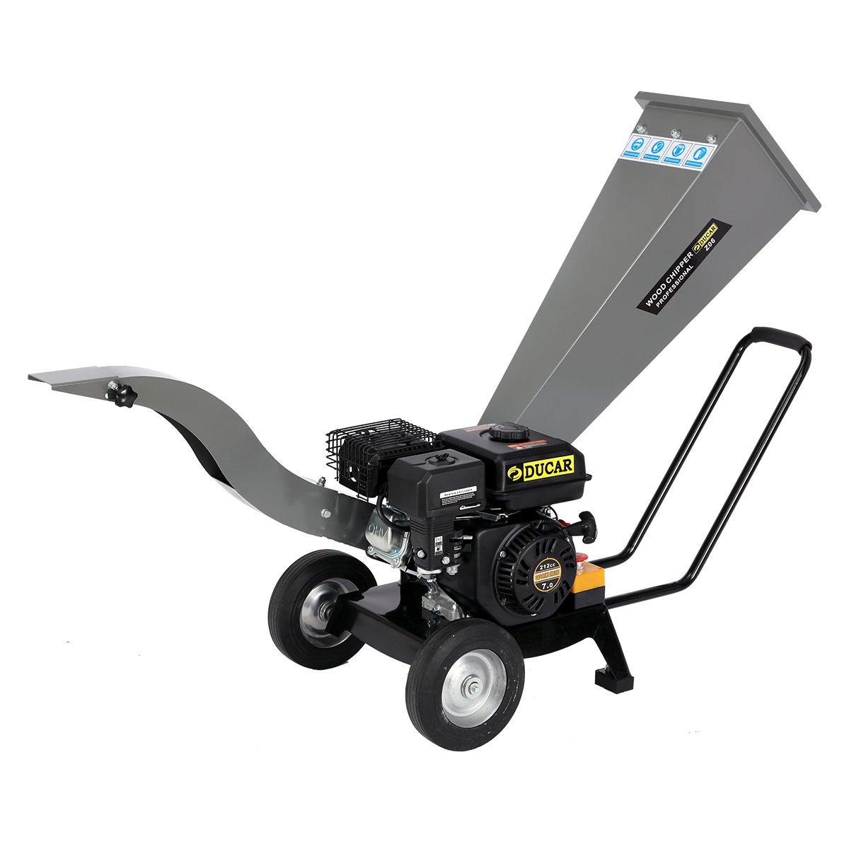 V240-WCP-Z06-SLBK-69838-00 Ducar 7hp Wood Chipper Shredder Mulcher Grinder Petrol Silver - Image 1