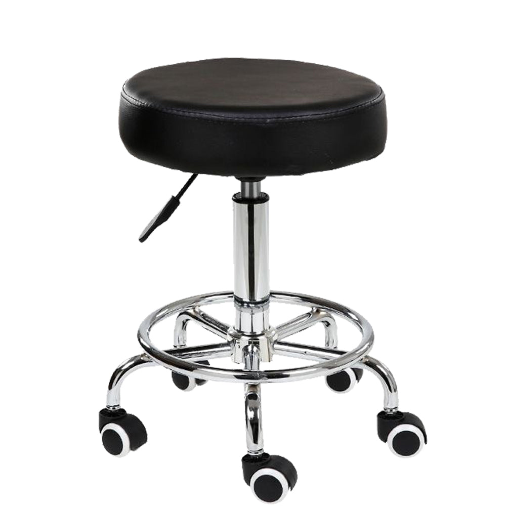 V255-8401-BK-52242-00 Salon Chair Bar Swivel Stool Office Roller Wheels Portable Height Adjust Leather BS8401 - Image 1