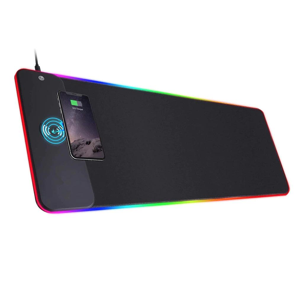 V255-MPAD-RGB15W-53367-00 RGB Wireless 15W Oversized Charger Mouse Pad 800x300 MM Gaming Mouse Pad - Image 1