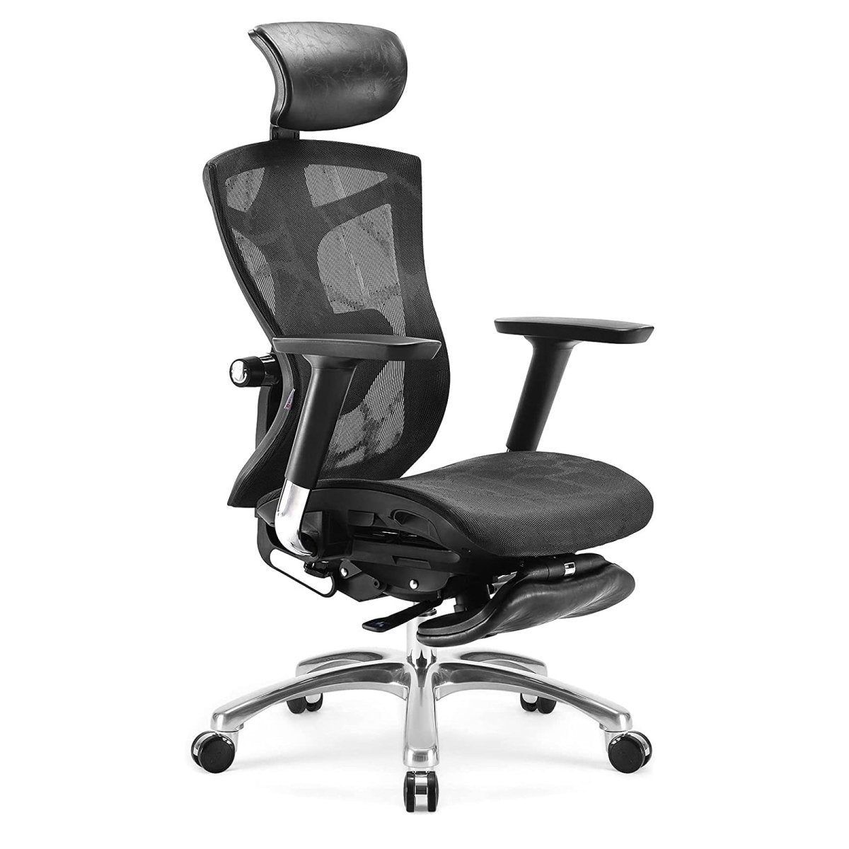 V255-SIHOO-V1-009-BK-52706-00 Sihoo Ergonomic Office Chair V1 4D Adjustable High-Back Breathable With Footrest And Lumbar Support Black - Image 1