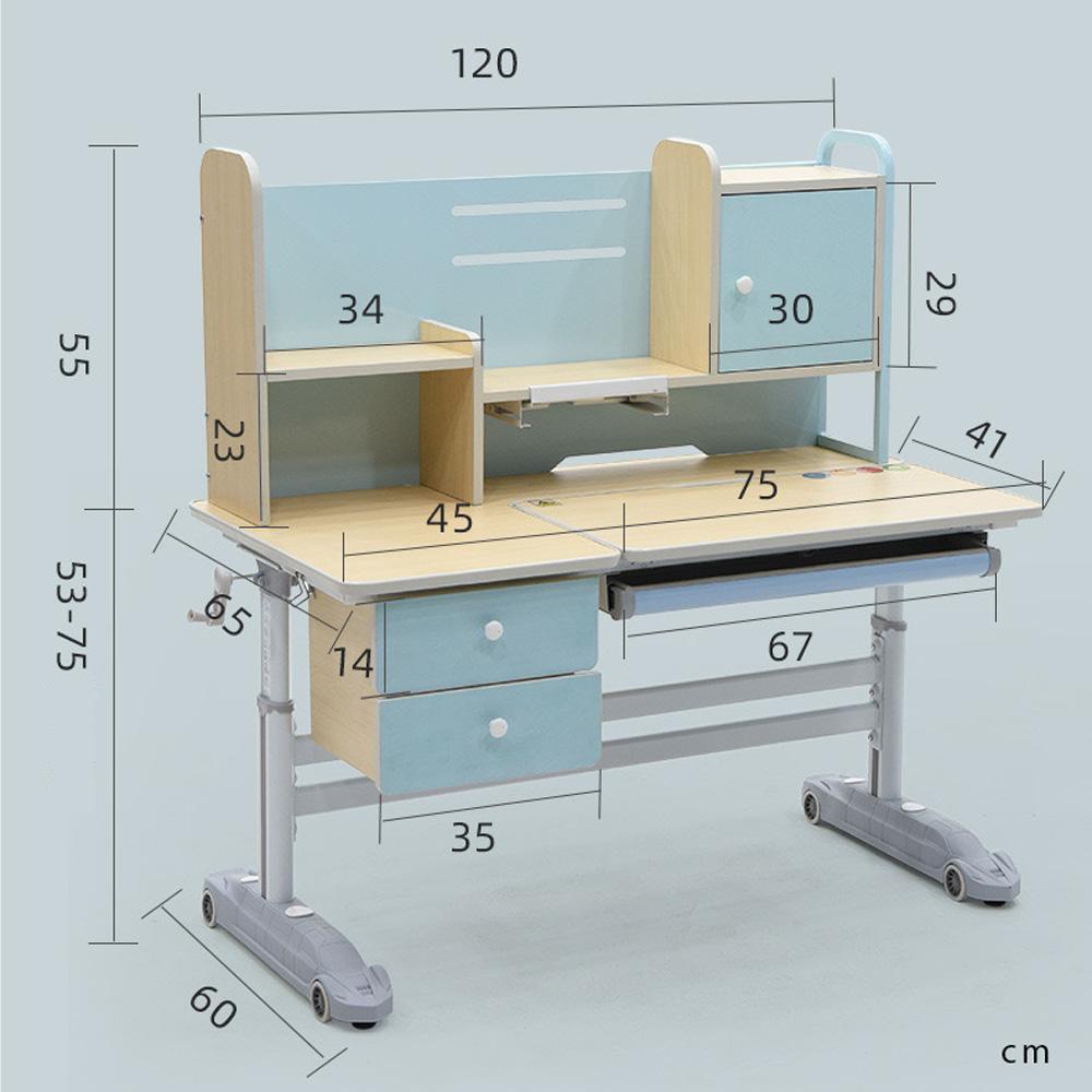 V255-XSM020-BLUE-53267-00 Height Adjustable Children Kids Ergonomic Study Desk Only 120cm Blue AU - Image 1