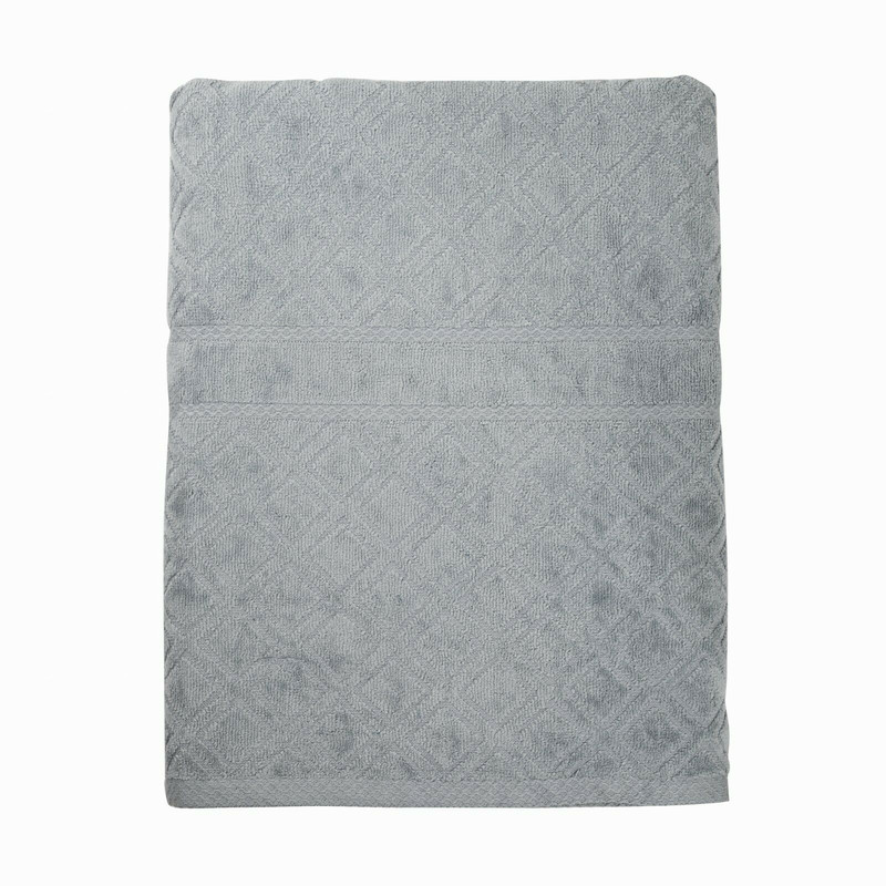V262-CR-STK-023LG-s-l1600-7-00 Premium Velour Diamond Design Jacquard Bath Towel (Grey) - Image 1