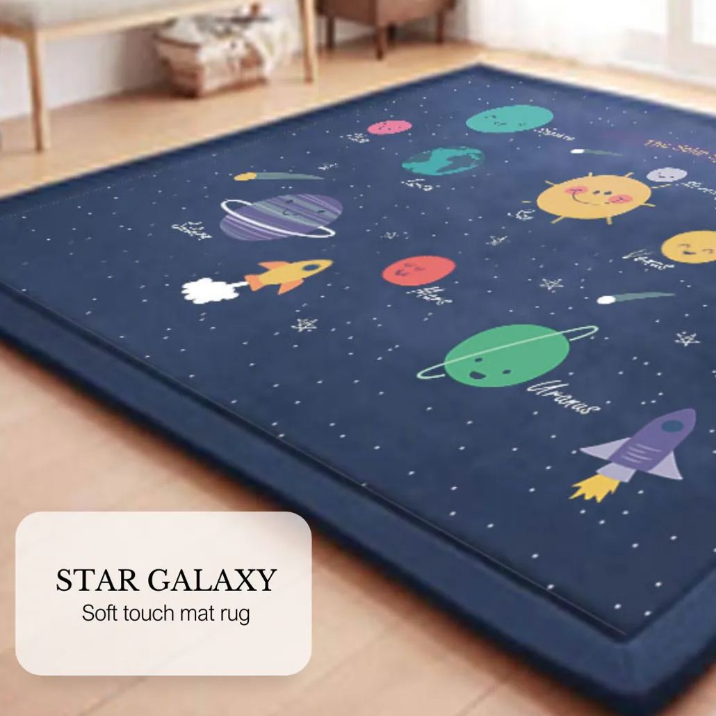 V262-LGH0019SG-172694-00 Soft Touch Ultra Plush Memory Foam Kids Star Galaxy Mat - 150 x 200 CM - Image 1