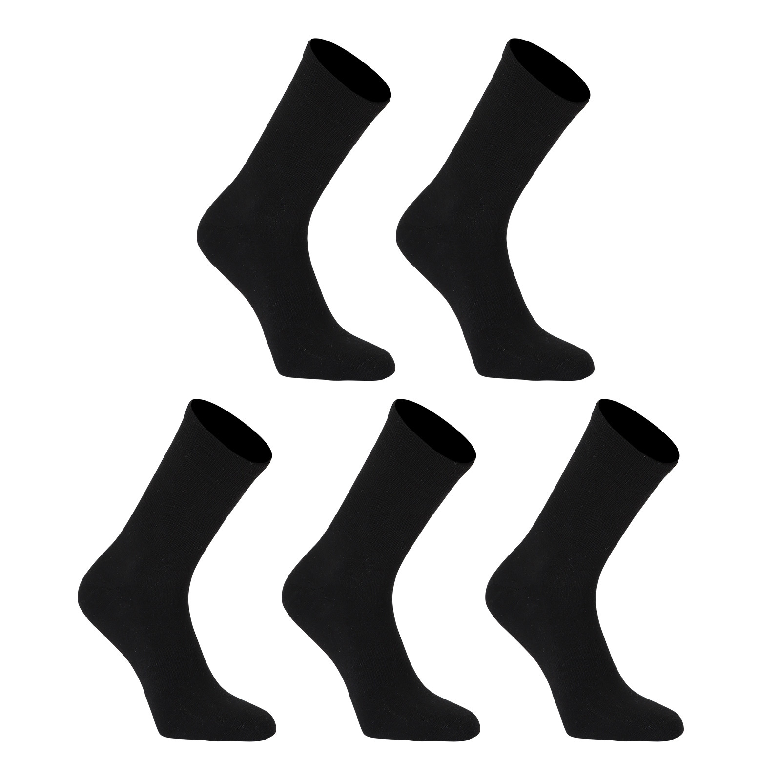 V274-GM-RX3DCW-L5-BK-44001-00 5X Rexy 3D Seamless Crew Socks Large Slim Breathable BLACK - Image 1