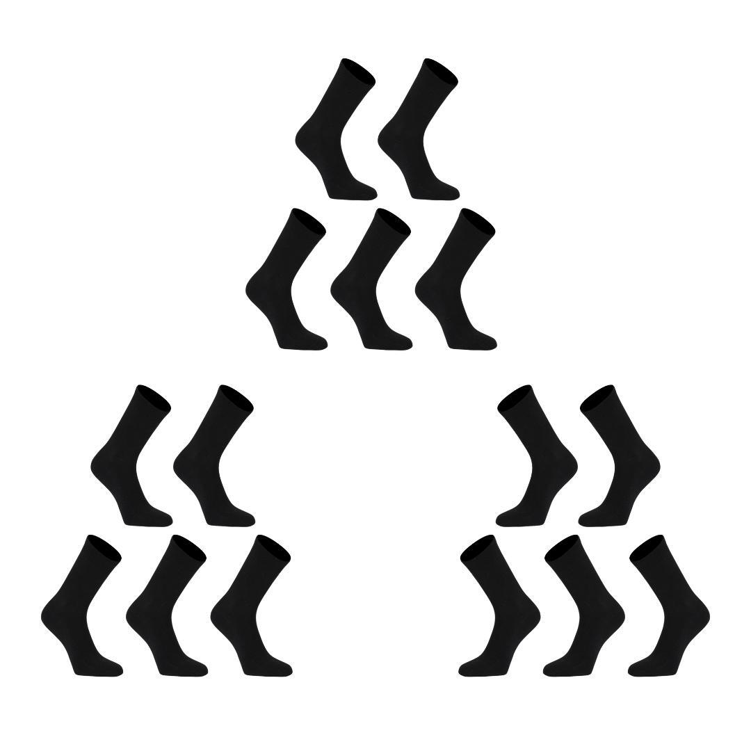 V274-GM-RX3DCW-M15-BK-191480-00 15X Rexy 3D Seamless Crew Socks Medium Slim Breathable BLACK - Image 1