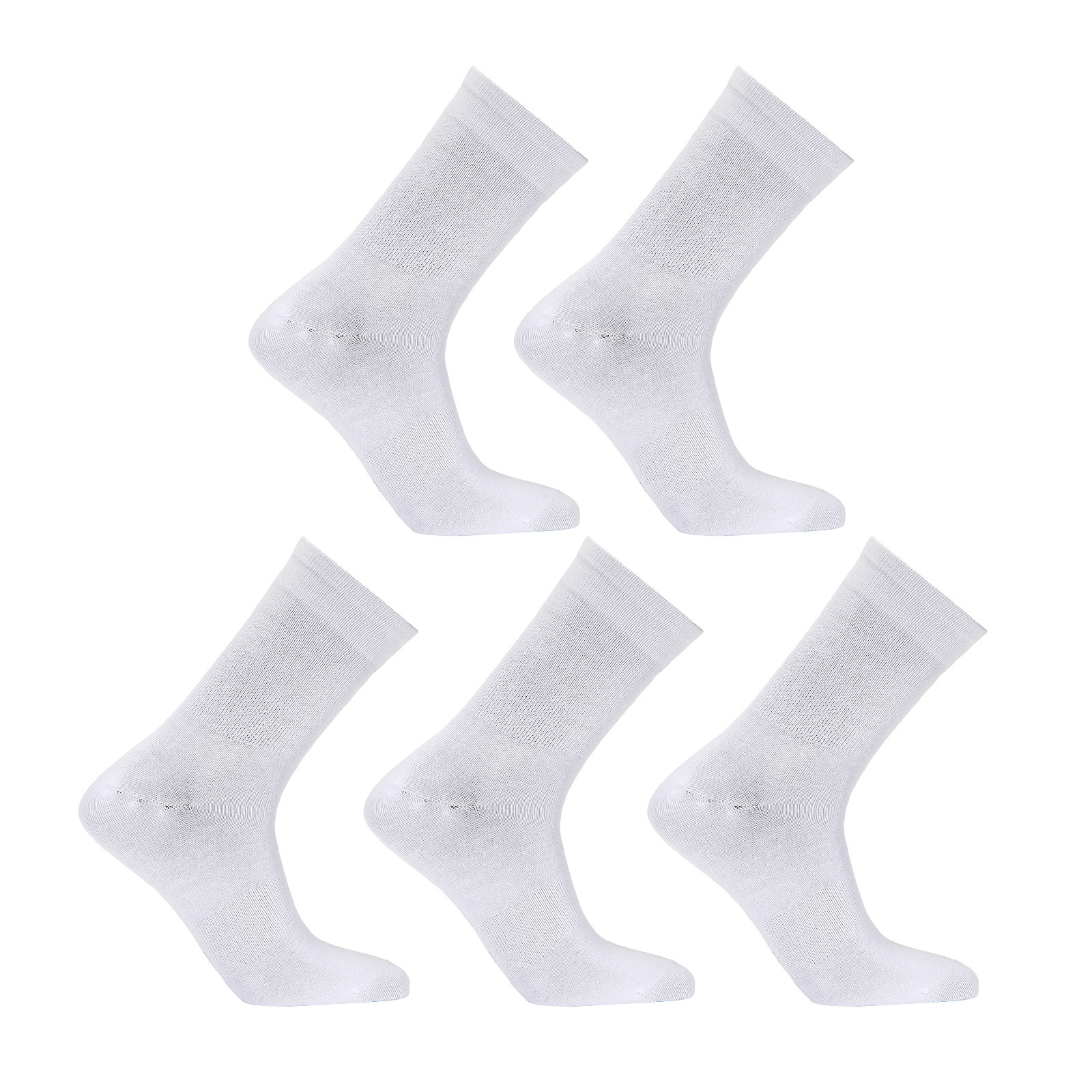 V274-GM-RX3DCW-M5-WH-43995-00 5X Rexy 3D Seamless Crew Socks Medium Slim Breathable WHITE - Image 1