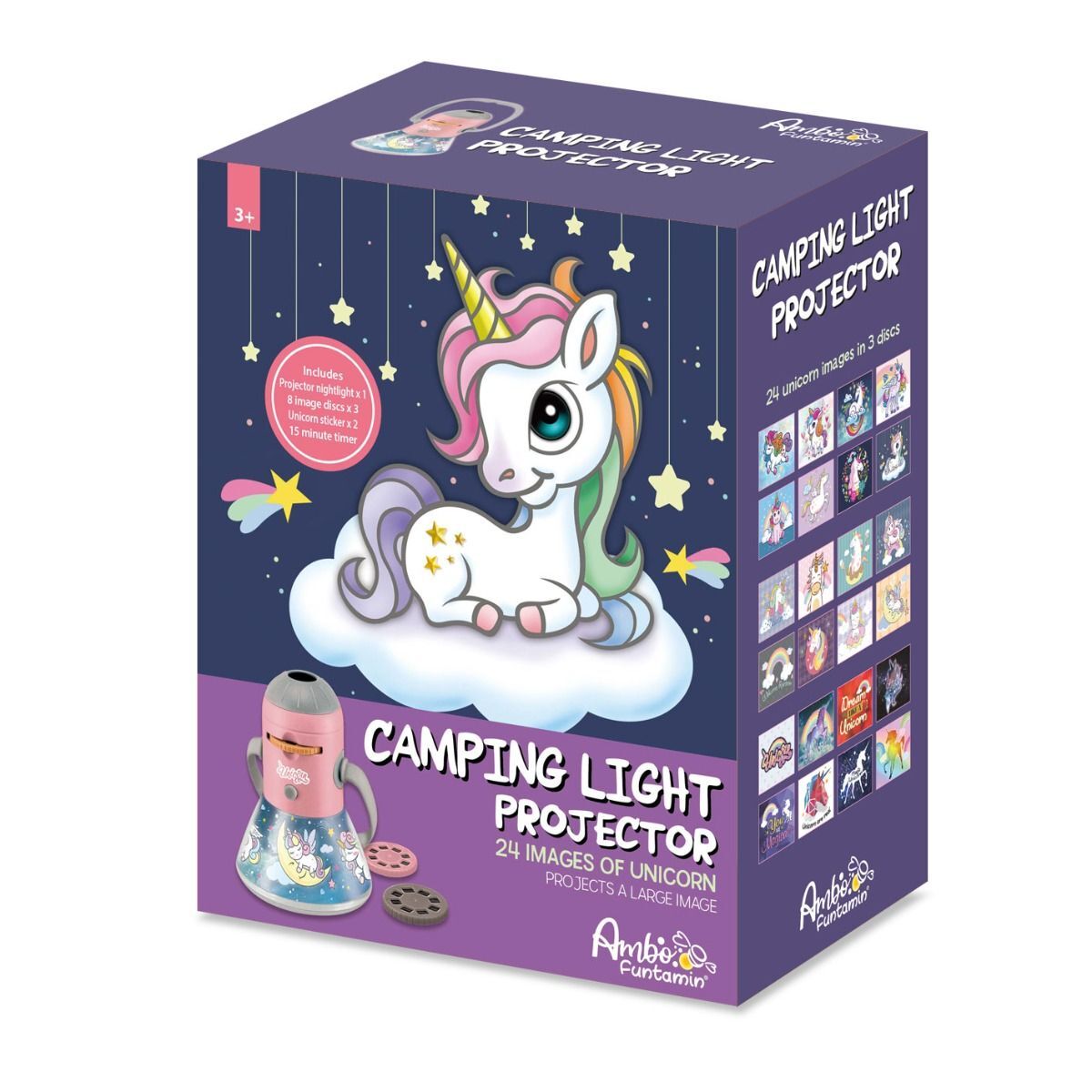 V274-TOY-KN-ACPA-U-208851-00 Unicorn Mini Night Light Camping Projector - Lantern Torch Kids Learning Toy - Image 1