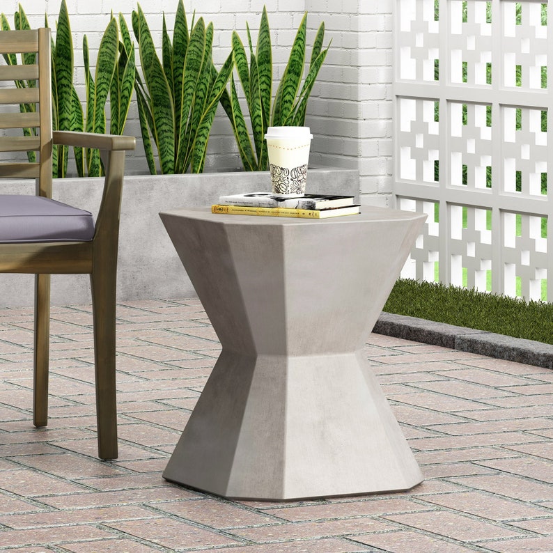 V277-TACTRLST-190226-00 Tablua Australia Coffee Table Round Large Side Table 45 CM wide 51cm height Grey - Image 1