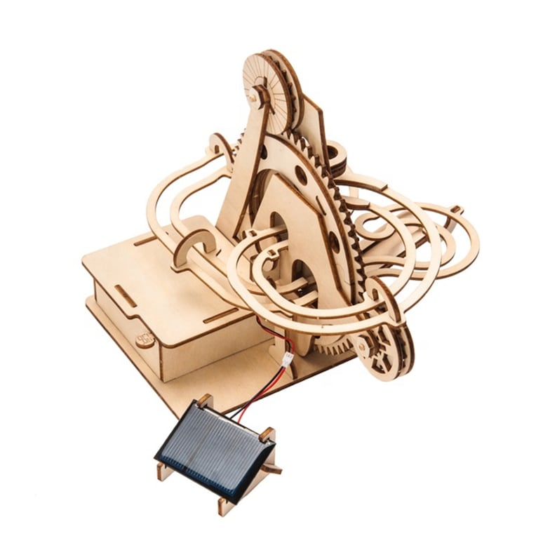 V277-WMRPCT-190252-00 3D Wooden Marble Run Puzzle Craft Toy, Gift for Adults & Teen Boys Girls, Age 14+, DIY Model Building Kits - Waterwheel Coaster - Image 1