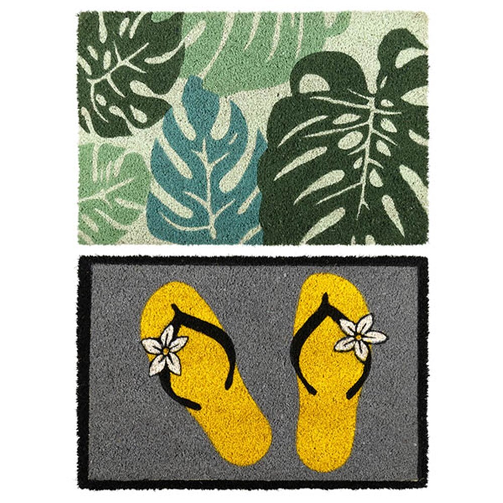 V278-2-X-63996-DOOR-MAT-66457-00 YES4HOMES 2 x Doormat for Front Door Entryway Cursive Natural Coconut Coir Floor mat Outdoor 40x60cm - Image 1