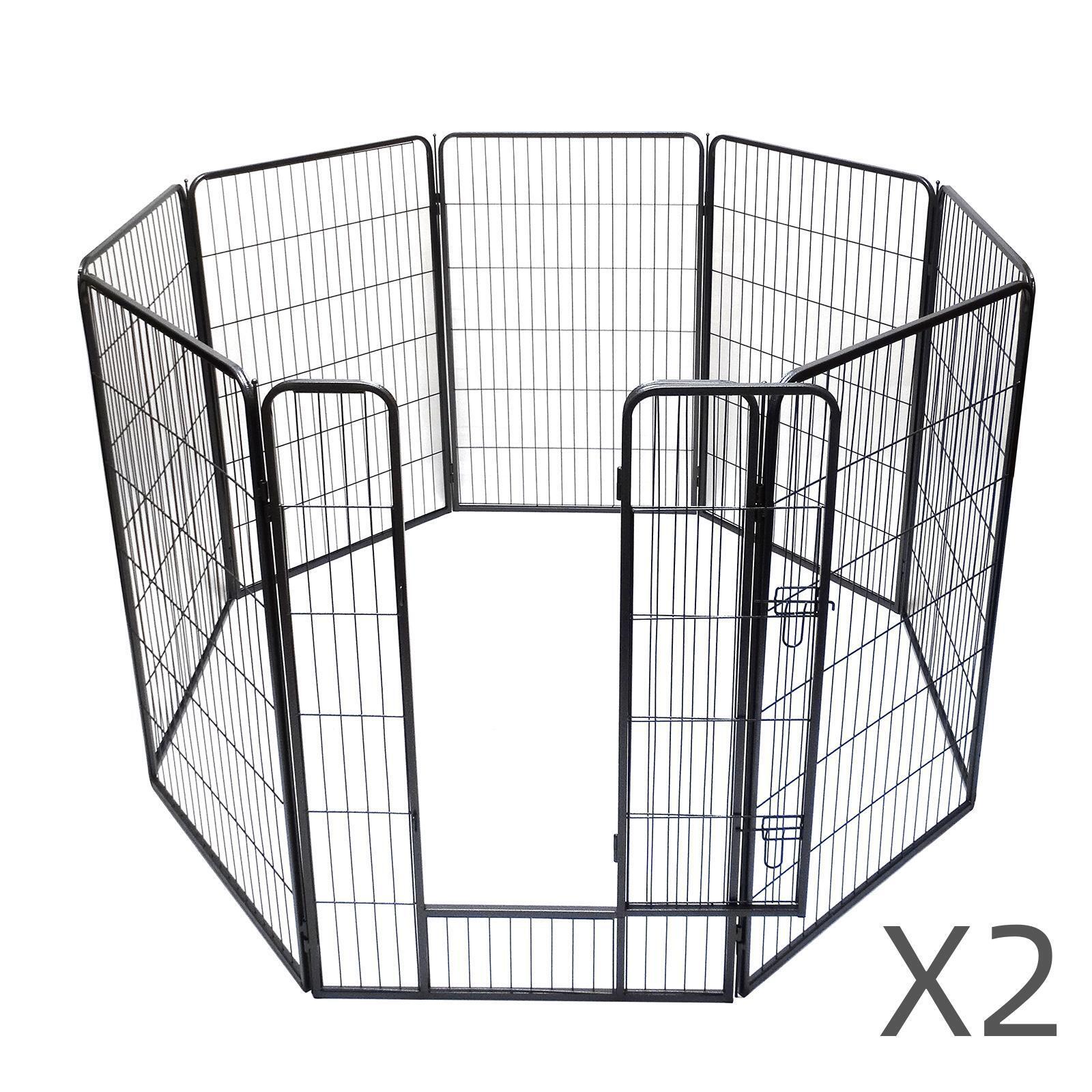 V278-2-X-HPL120-185299-00 YES4PETS 16 Panels 120 cm Heavy Duty Pet Dog Cat Rabbit Exercise Playpen Puppy Rabbit Fence - Image 1