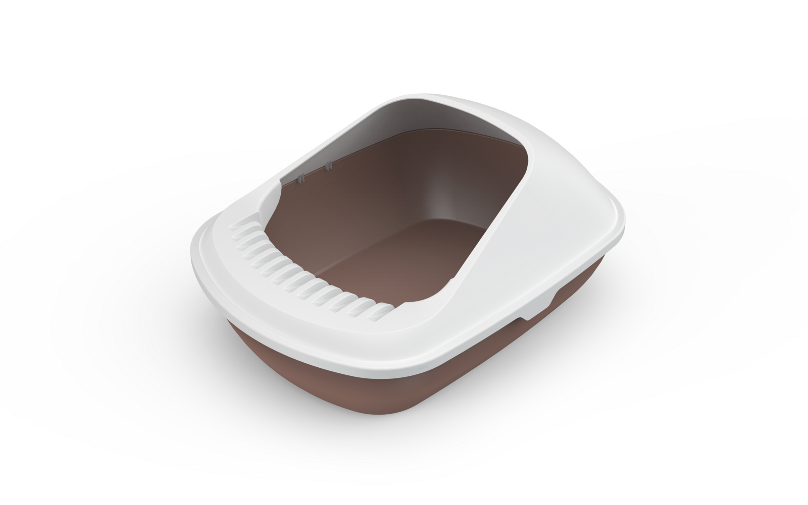 V278-2-X-MSP-B01-BROWN-2-X-MSP-B01-BROWN-00 YES4PETS 2 X Medium Cat Litter Box Tray With Shovel Kitty Toilet Semi-Enclosed Pet Box Brown - Image 1
