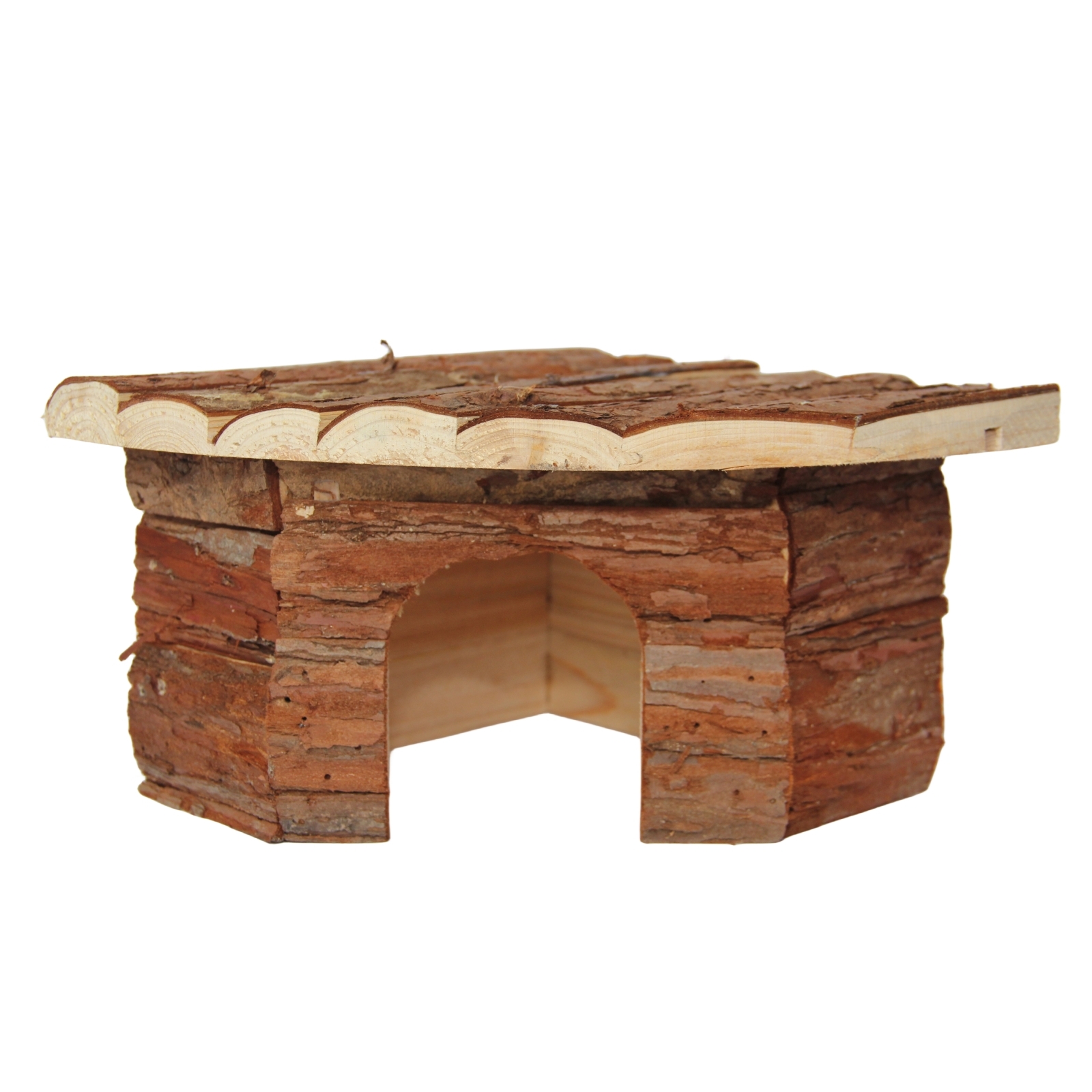 V278-62043-CORNER-SHELTER-L-88328-00 YES4PETS L Wooden Hamster Mouse Gerbil Playground Rats Pets Toys Play Small Birds Mini Rabbit House - Image 1