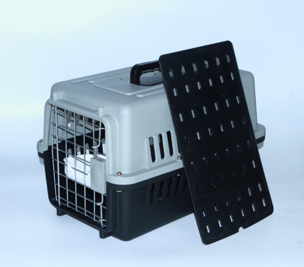 V278-AA1-BLACK-AA1-BLACK-00 YES4PETS Small Dog Cat Crate Pet Airline Carrier Cage With Bowl and Tray-Black - Image 1