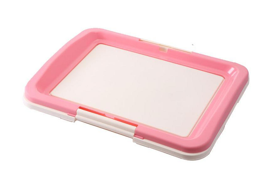 V278-BP103-POTTY-L-PINK-69452-00 YES4PETS Large Portable Dog Potty Training Tray Pet Puppy Toilet Trays Loo Pad Mat Pink - Image 1