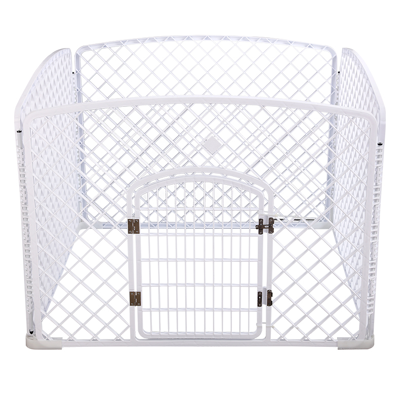 V278-BP161-PEN4PANEL-WHITE-67811-00 YES4PETS 4 Panel Plastic Pet Pen Pet Foldable Fence Dog Fence Enclosure With Gate White - Image 1