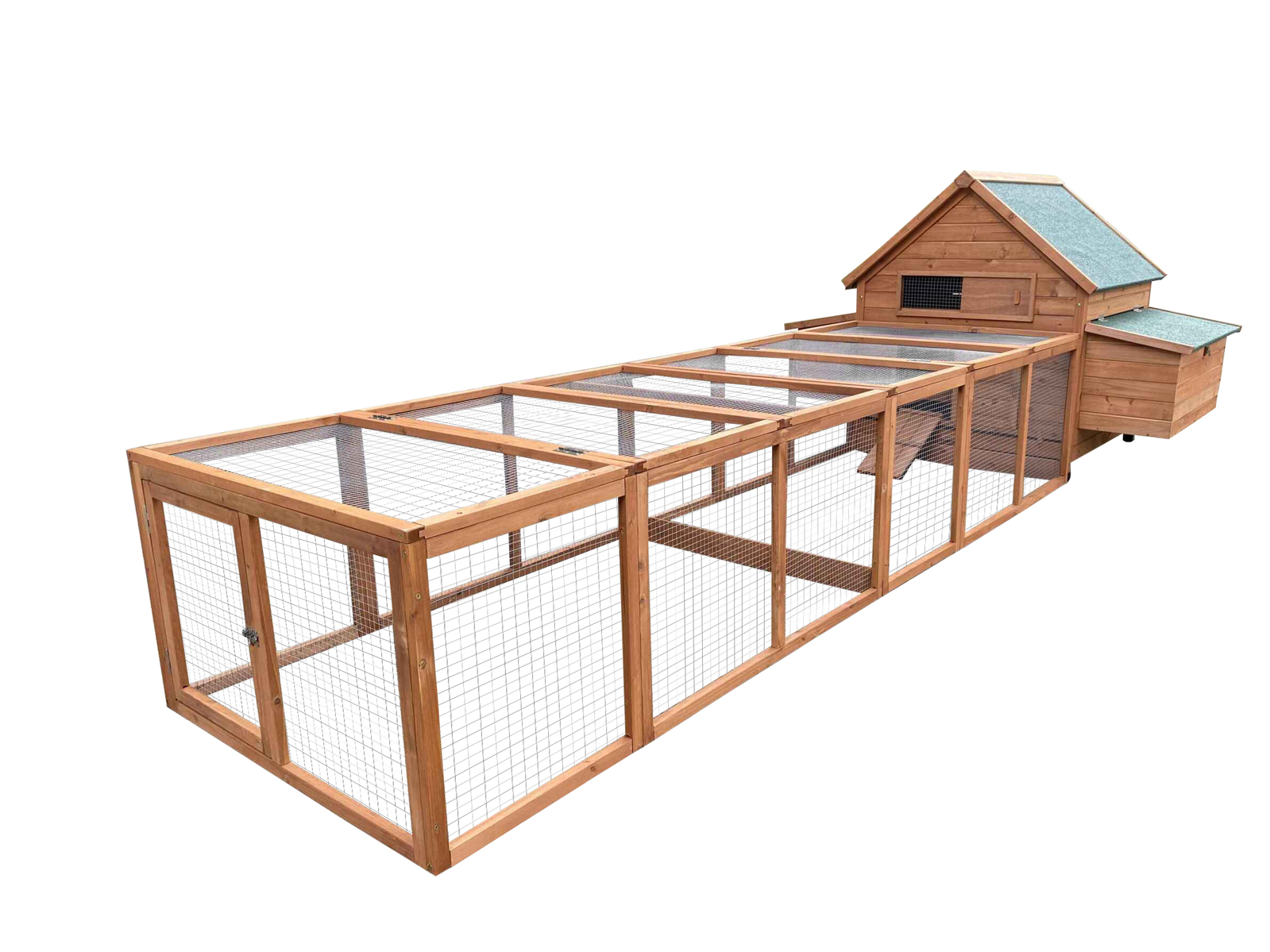 V278-CAGE32W-2XRUN-189892-00 YES4PETS XXL Chicken Coop Rabbit Hutch Ferret Cage Hen Chook Cat Kitten House With Run - Image 1