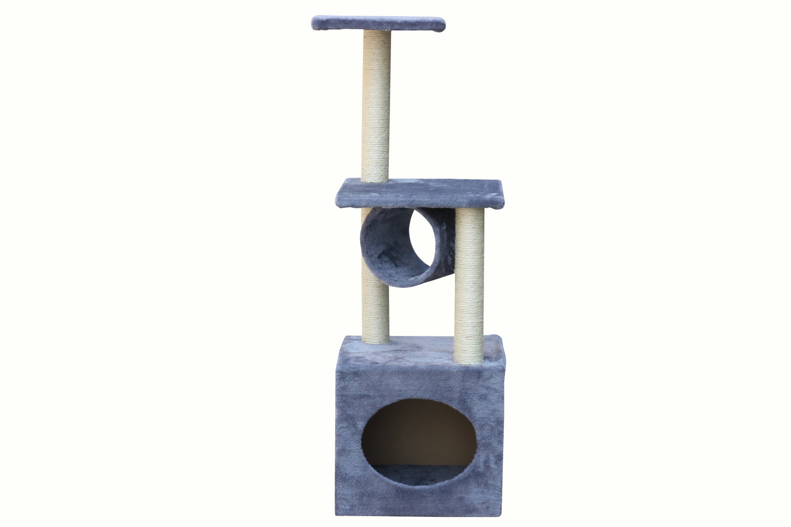 V278-CT112-GREY-66414-00 YES4PETS 112 cm Grey Cat Kitten Scratching Post Tree Scratcher Pole - Image 1