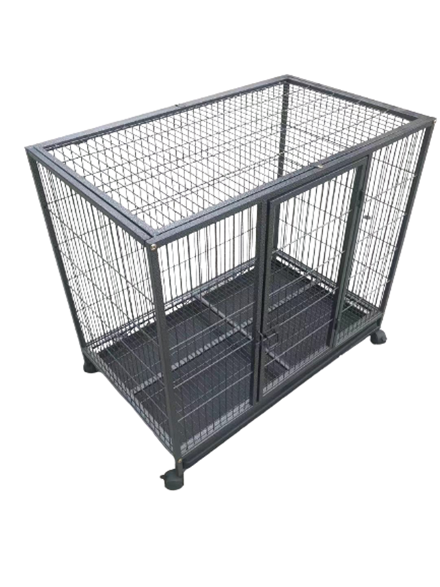V278-D1014-85642-00 YES4PETS Medium Pet Dog Cat Cage Metal Rabbit Crate Carrier Kennel Wheel & Tray - Image 1