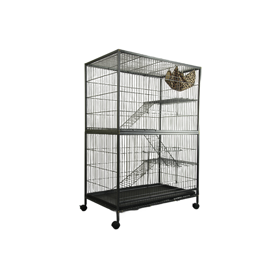V278-FC140-85659-00 YES4PETS Pet 140cm 4 Level Bird Ferret Parrot Cage Aviary Cat Castor - Image 1