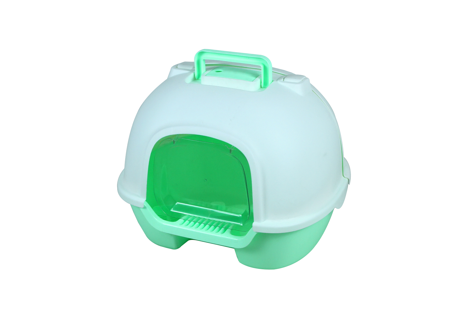 V278-MSP-0006-GREEN-66370-00 YES4PETS Portable Hooded Cat Kitten Toilet Litter Box Tray House with Handle and Scoop Green - Image 1
