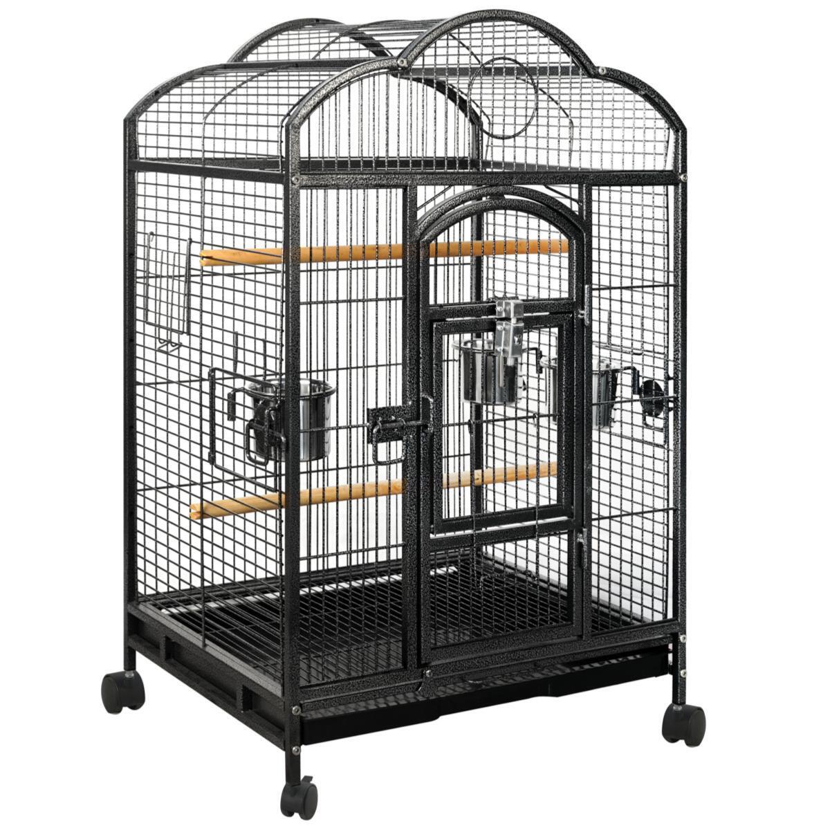 V278-TT03-174551-00 YES4PETS Bird Budgie Cage Parrot Aviary Carrier With Wheel - Image 1