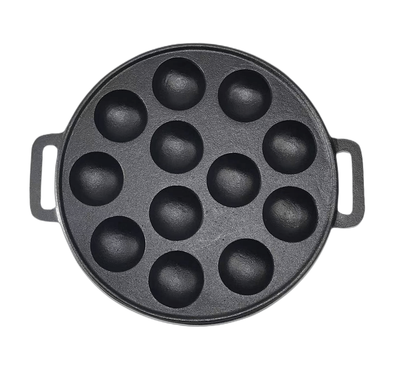 V278-UI1864-12-HOLES-CAKE-PAN-97037-00 YES4HOMES 12 Holes Mini Cast Iron Cake Pan Mini Dutch Pancake Cake Pan - Image 1