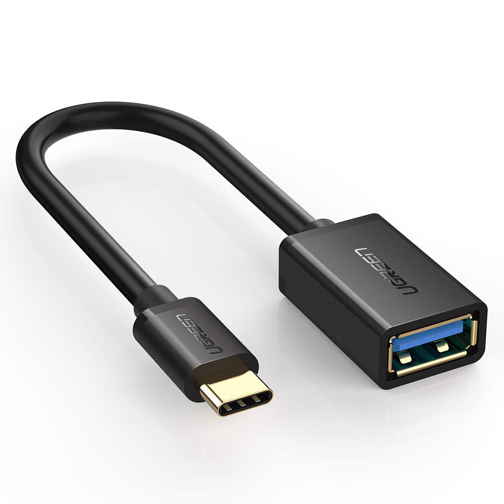 V28-ACBUGN30701-01_16 UGREEN USB Type-C Male to USB 3.0 Type A Female OTG Cable - Black 15CM (30701) - Image 1