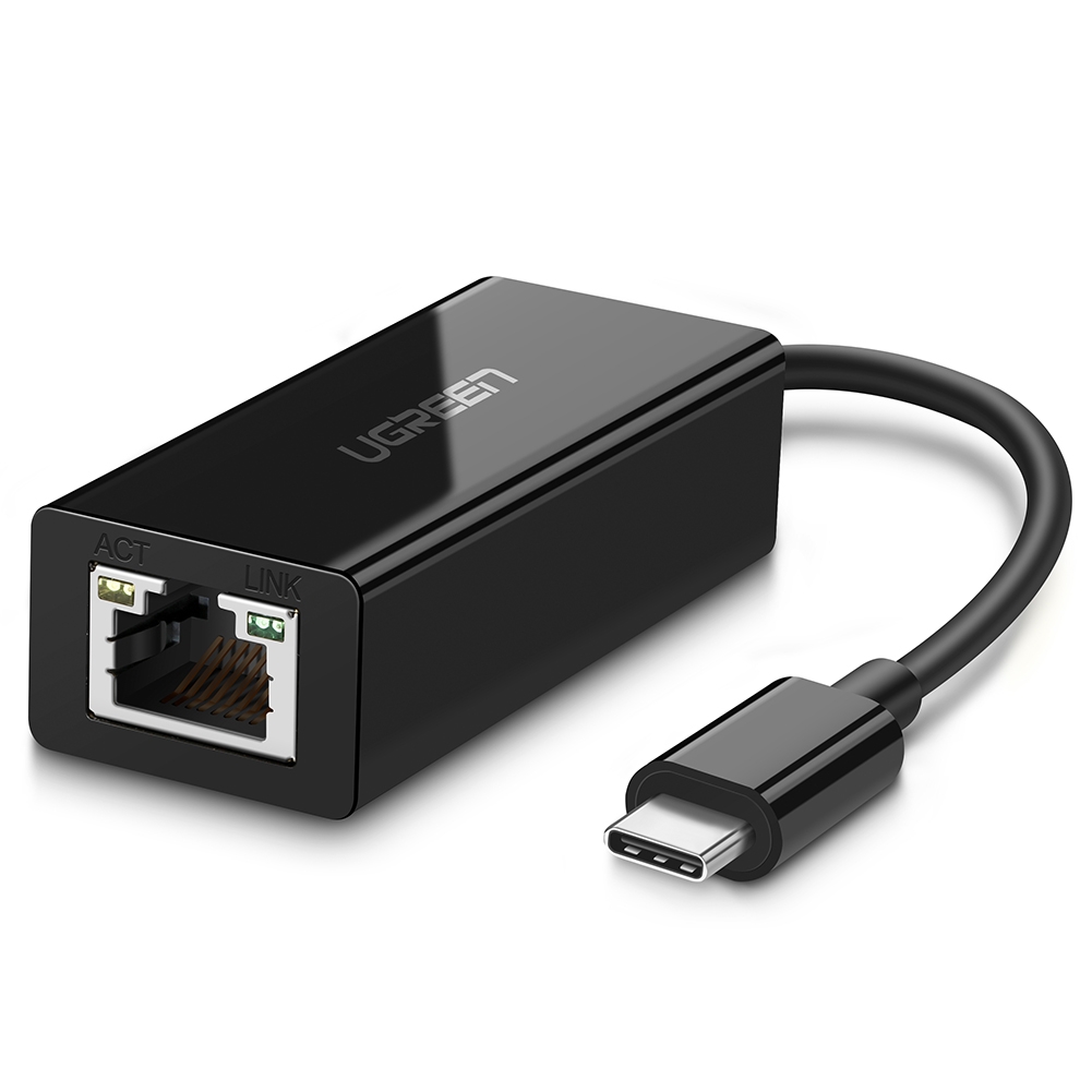 V28-ACBUGN50307-01_1_7 UGREEN USB Type C to 10/100/1000M Ethernet Adapter (Black) 50307 - Image 1