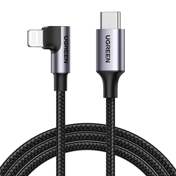 V28-ACBUGN60765-acbugn60763-1-00 UGREEN 60765 90 Degree USB-C to iPhone 8-pin Cable 2M - Image 1