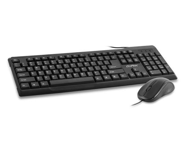 V28-AKBRZK261BK-01_24 CLiPtec OFIZ-COMBO USB KEYBOARD AND MOUSE COMBO SET (SPILL RESISTANT DESIGN) Black - Image 1