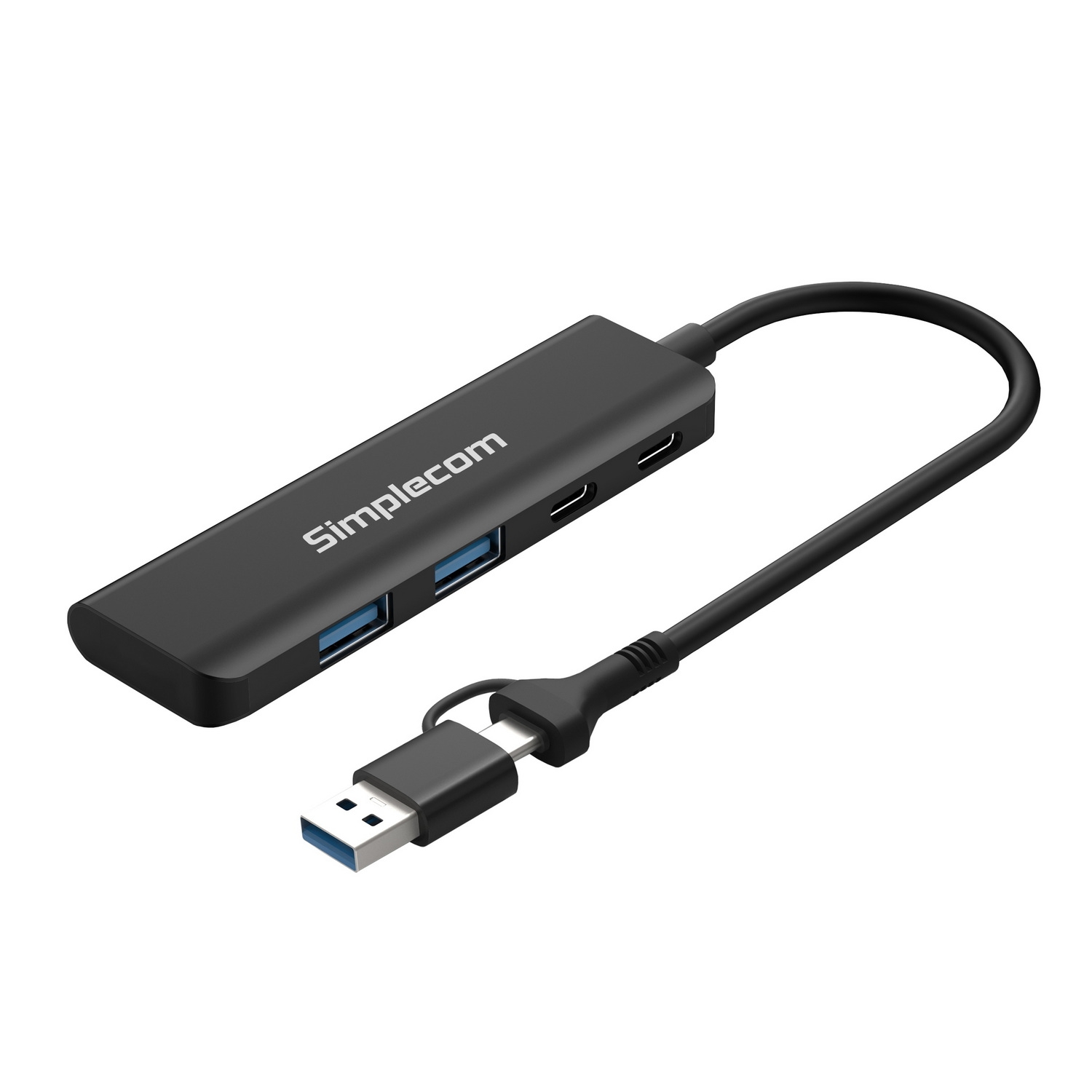 V28-CH385-142010-00 Simplecom CH385 SuperSpeed USB-A and USB-C 4-Port Combo Hub USB 3.2 Gen 1 (2x USB-A and 2x USB-C Ports) - Image 1