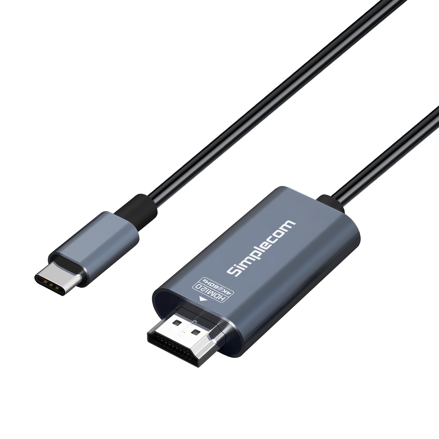 V28-DA322-89045-00 Simplecom DA322 USB-C Type-C to HDMI 2.0 Cable 2M HDCP 4K@60Hz - Image 1