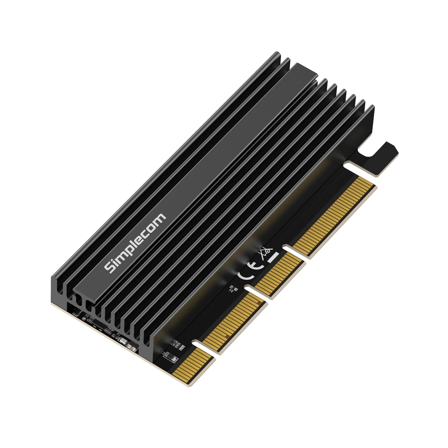 V28-EC415B-ec415b_1-00 Simplecom EC415B NVMe M.2 SSD to PCIe x4 x8 x16 Expansion Card with Aluminium Heat Sink Black - Image 1